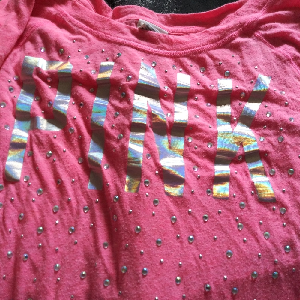 Pink brand crop top long sleeve
